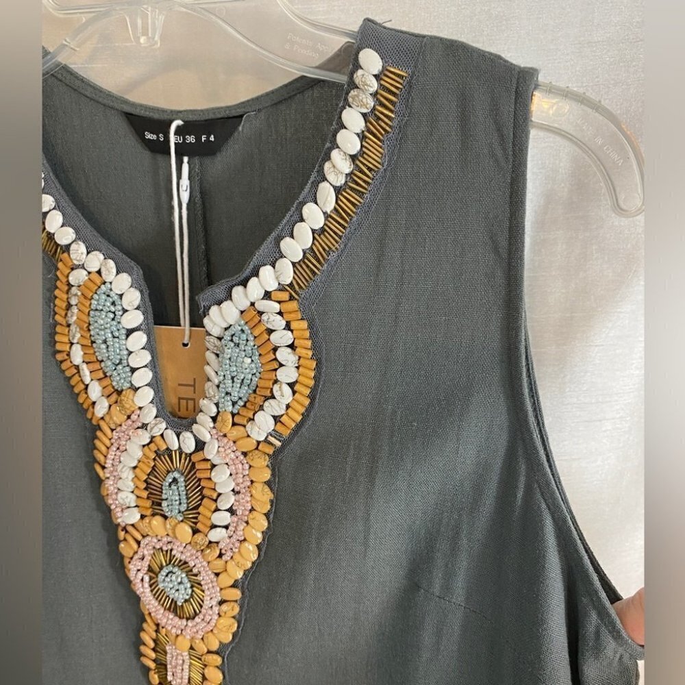 NWT Tendency Sage Green Tapestry Maxi  Dress Ladies SM - Picture 6 of 13